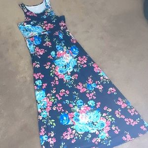 Navy floral Maxi dress